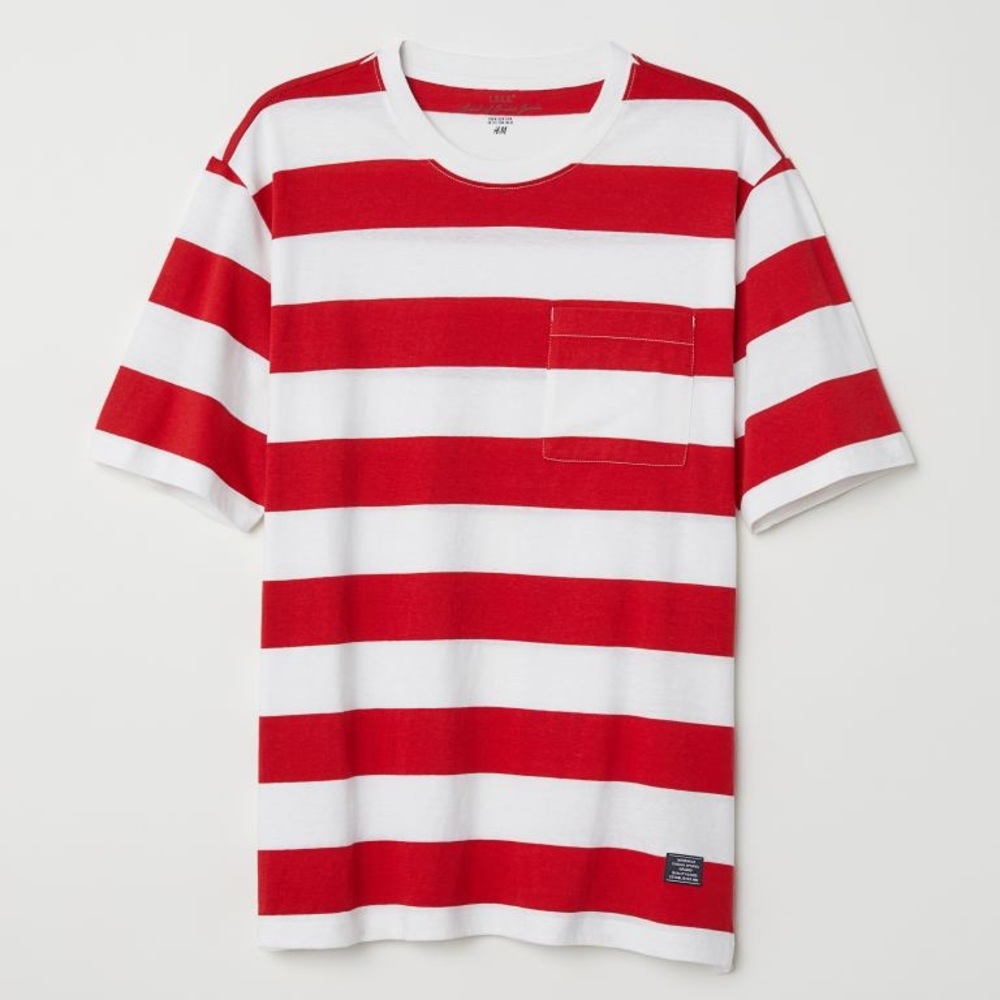 Medium size stripped red and white t shirt
